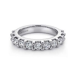 14K White Gold 11 Stone Shared Prong Diamond Anniversary Band - 1.41 ct Surrey Vancouver Canada Langley Burnaby Richmond