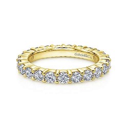 14K Yellow Gold Shared Prong Diamond Eternity Band - 1.96 ct Surrey Vancouver Canada Langley Burnaby Richmond
