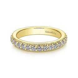 Vintage Inspired 14K Yellow Gold Prong Set Diamond Eternity Band - 1.06 ct Surrey Vancouver Canada Langley Burnaby Richmond