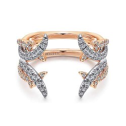  14K WhiteRose Gold  Stackable 14K White and Rose Gold Diamond Ring Enhancer - 0.55 ct GabrielCo Surrey Vancouver Canada Langley Burnaby Richmond