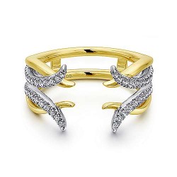  14K WhiteYellow Gold  Stackable 14K White and Yellow Gold Diamond Ring Enhancer - 0.28 ct GabrielCo Surrey Vancouver Canada Langley Burnaby Richmond