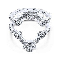  14K White Gold  Stackable Vintage Inspired 14K White Gold Diamond Ring Enhancer - 0.63 ct GabrielCo Surrey Vancouver Canada Langley Burnaby Richmond