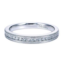 Vintage Inspired 14K White Gold Channel Set Diamond Wedding Band - 0.24 ct Surrey Vancouver Canada Langley Burnaby Richmond