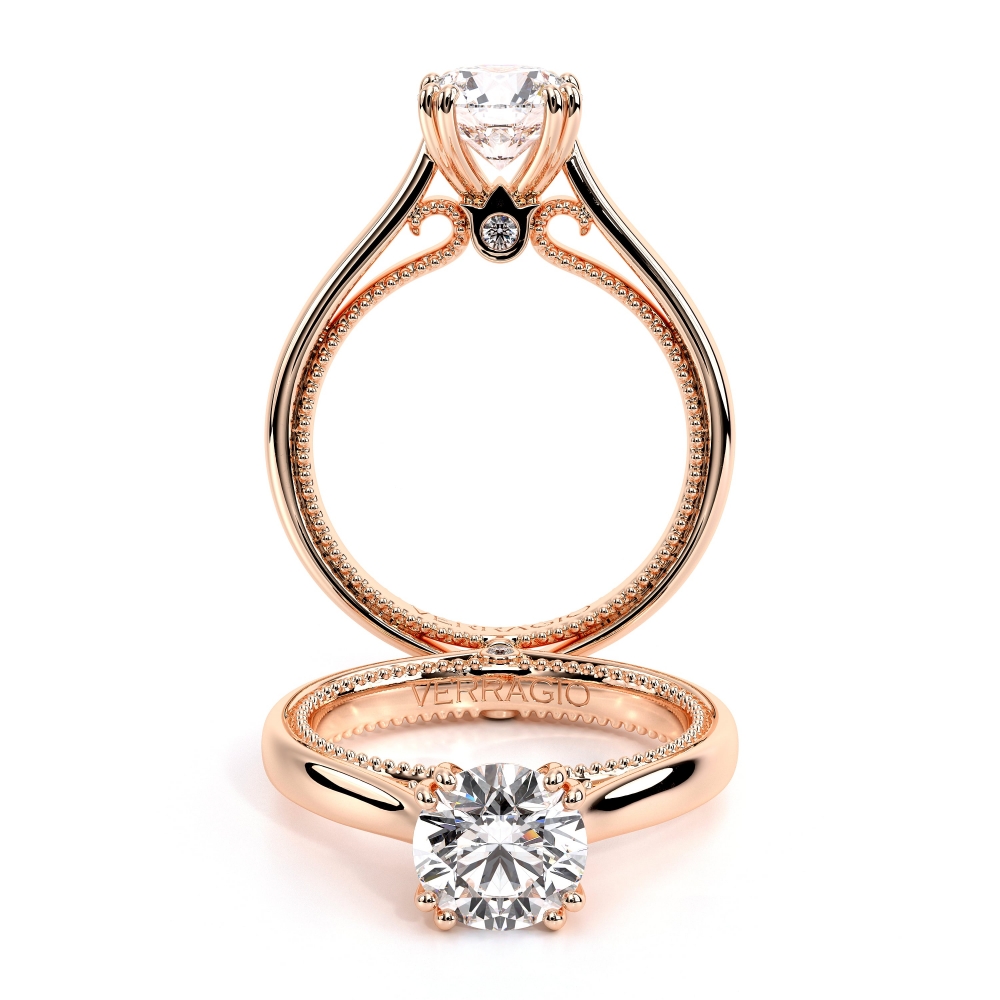 18K Rose Solitaire Couture Rose Solitaire Engagement Ring Surrey Vancouver Canada Langley Burnaby Richmond