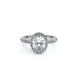  14K White Gold  Halo Couture White Engagement Ring - 0.2 CT Verragio Surrey Vancouver Canada Langley Burnaby Richmond