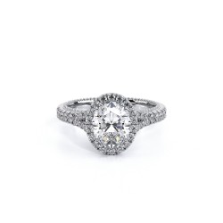  14K White Gold  Halo Couture White Engagement Ring - 0.4 CT Verragio Surrey Vancouver Canada Langley Burnaby Richmond