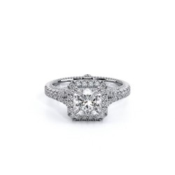  14K White Gold  Halo Couture White Engagement Ring - 0.4 CT Verragio Surrey Vancouver Canada Langley Burnaby Richmond