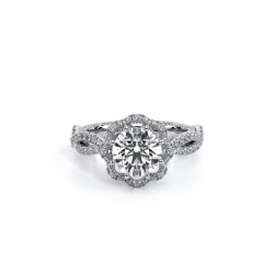  14K White Gold  Pave Couture White Engagement Ring - 0.8 CT Verragio Surrey Vancouver Canada Langley Burnaby Richmond