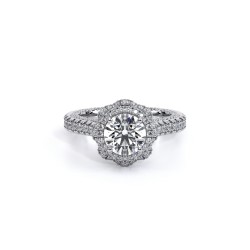  14K White Gold  Halo Couture White Engagement Ring - 1.1 CT Verragio Surrey Vancouver Canada Langley Burnaby Richmond