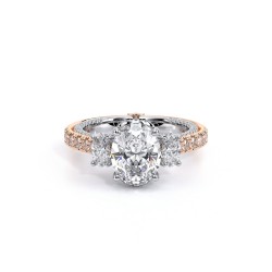  14K WhiteRose Gold  Three Stone Couture WhiteRose Engagement Ring - 1.3 CT Verragio Surrey Vancouver Canada Langley Burnaby Richmond