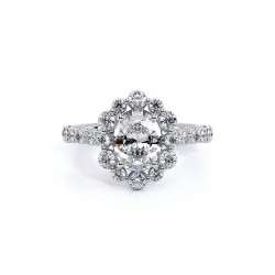  14K White Gold  Halo Couture White Engagement Ring - 1 CT Verragio Surrey Vancouver Canada Langley Burnaby Richmond