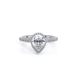  14K White Gold  Halo Couture White Engagement Ring - 0.5 CT Verragio Surrey Vancouver Canada Langley Burnaby Richmond