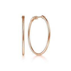  14K Rose Gold  Hoops 14K Rose Gold 30mm Round Classic Hoop Earrings GabrielCo Surrey Vancouver Canada Langley Burnaby Richmond