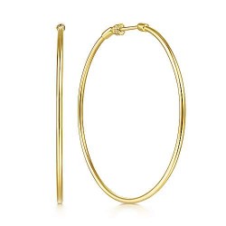  14K Yellow Gold  Hoops 14K Yellow Gold 50mm Round Classic Hoop Earrings GabrielCo Surrey Vancouver Canada Langley Burnaby Richmond