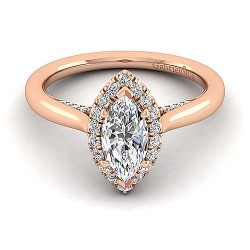 14K Rose Gold Marquise Halo Diamond Engagement Ring Surrey Vancouver Canada Langley Burnaby Richmond