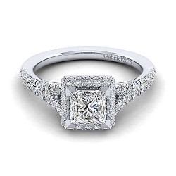 Platinum Princess Halo Diamond Engagement Ring Surrey Vancouver Canada Langley Burnaby Richmond