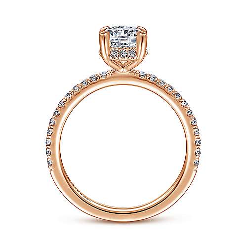 14K Rose Halo 14K Rose Gold Hidden Halo Oval Diamond Engagement Ring Surrey Vancouver Canada Langley Burnaby Richmond