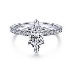  14K White Gold  Straight 14K White Gold Marquise Diamond Engagement Ring GabrielCo Surrey Vancouver Canada Langley Burnaby Richmond