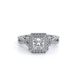  14K White Gold  Halo Insignia White Engagement Ring - 0.5 CT Verragio Surrey Vancouver Canada Langley Burnaby Richmond