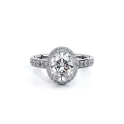  14K White Gold  Halo Insignia White Engagement Ring - 0.8 CT Verragio Surrey Vancouver Canada Langley Burnaby Richmond