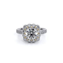  14K White Gold  Halo Insignia White Engagement Ring - 1.3 CT Verragio Surrey Vancouver Canada Langley Burnaby Richmond