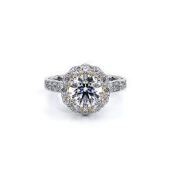  14K White Gold  Halo Insignia White Engagement Ring - 1.3 CT Verragio Surrey Vancouver Canada Langley Burnaby Richmond