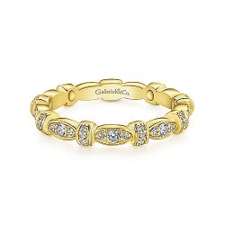  14K Yellow Gold  Stackable 14K Yellow Gold Geometric Stackable Diamond Ring GabrielCo Surrey Vancouver Canada Langley Burnaby Richmond