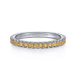  14K White Gold  Stackable 14K White Gold Citrine Stacklable Ring GabrielCo Surrey Vancouver Canada Langley Burnaby Richmond