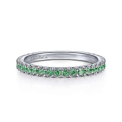  14K White Gold  Stackable 14K White Gold Emerald Stacklable Ring GabrielCo Surrey Vancouver Canada Langley Burnaby Richmond