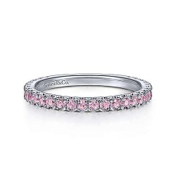  14K Rose Gold  Stackable 14k White Gold Pink Sapphire Stackable Ring GabrielCo Surrey Vancouver Canada Langley Burnaby Richmond