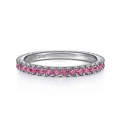  14K White Gold  Stackable 14K White Gold Ruby Stackable Ring GabrielCo Surrey Vancouver Canada Langley Burnaby Richmond