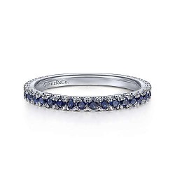  14K White Gold  Stackable 14K White Gold Sapphire Stackable Ring GabrielCo Surrey Vancouver Canada Langley Burnaby Richmond
