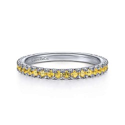  14K WhiteYellow Gold  Stackable 14K White Gold Yellow Sapphire Stackable Ring GabrielCo Surrey Vancouver Canada Langley Burnaby Richmond