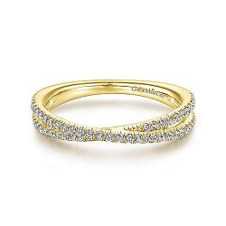  14K Yellow Gold  Stackable 14K Yellow Gold Criss Cross Diamond Stackable Ring GabrielCo Surrey Vancouver Canada Langley Burnaby Richmond