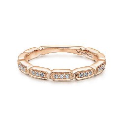  14K Rose Gold  Stackable 14K Rose Gold Segmented Diamond Stackable Ring GabrielCo Surrey Vancouver Canada Langley Burnaby Richmond
