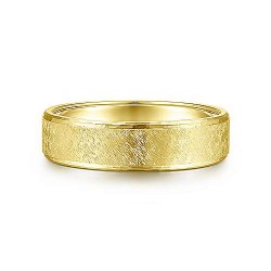 14K Yellow Gold 6mm -  Brushed Finish Center and Beveled Edge Mens Wedding Band Surrey Vancouver Canada Langley Burnaby Richmond