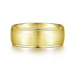 14K Yellow Gold 8mm - Satin Center and Polished Edge Mens Wedding Band Surrey Vancouver Canada Langley Burnaby Richmond