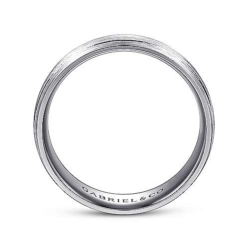 14K White Lux 14K White Gold 7mm - Satin Finish Mens Wedding Band Surrey Vancouver Canada Langley Burnaby Richmond