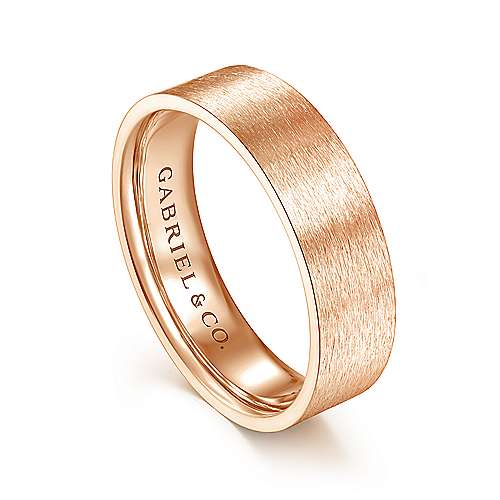 14K Rose Lux 14K Rose Gold 6mm - Brushed Finish Mens Wedding Band Surrey Vancouver Canada Langley Burnaby Richmond