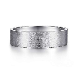  14K White Gold  Lux 14K White Gold 6mm - Brushed Finish Mens Wedding Band GabrielCo Surrey Vancouver Canada Langley Burnaby Richmond