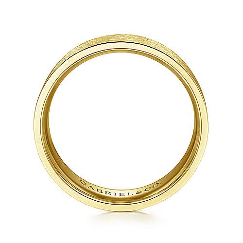 14K Yellow Lux 14K Yellow Gold 6mm - Brushed Finish Mens Wedding Band Surrey Vancouver Canada Langley Burnaby Richmond
