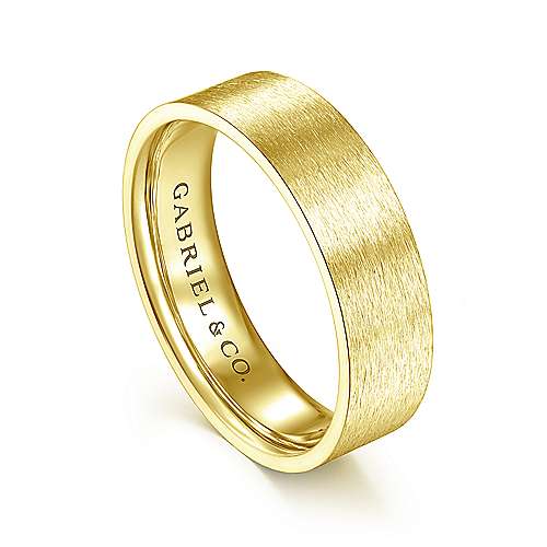 14K Yellow Lux 14K Yellow Gold 6mm - Brushed Finish Mens Wedding Band Surrey Vancouver Canada Langley Burnaby Richmond