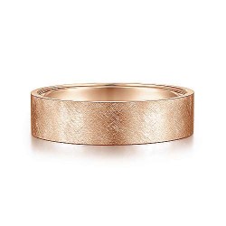 14K Rose Gold 6mm - Brushed Finish Mens Wedding Band Surrey Vancouver Canada Langley Burnaby Richmond