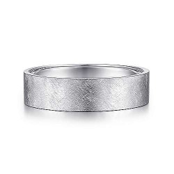 14K White Gold 6mm - Brushed Finish Mens Wedding Band Surrey Vancouver Canada Langley Burnaby Richmond