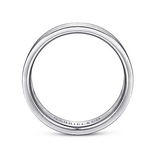 14K White Lux 14K White Gold 6mm - Brushed Finish Mens Wedding Band Surrey Vancouver Canada Langley Burnaby Richmond