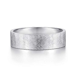 14K White Gold 6mm - Brushed Finish Mens Wedding Band Surrey Vancouver Canada Langley Burnaby Richmond
