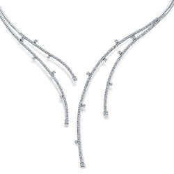 14K White Gold Dramatic Open Diamond Statement Necklace Surrey Vancouver Canada Langley Burnaby Richmond
