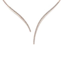 Assymetrical 14K Rose Gold Open Diamond Collar Necklace Surrey Vancouver Canada Langley Burnaby Richmond