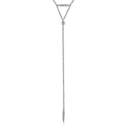  14K White Gold  Y knots 14K White Gold Diamond Bar and Spike Y Necklace GabrielCo Surrey Vancouver Canada Langley Burnaby Richmond
