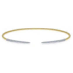 Open 14K Yellow-White Gold Bujukan Beaded Choker Necklace with Pave Diamonds Surrey Vancouver Canada Langley Burnaby Richmond